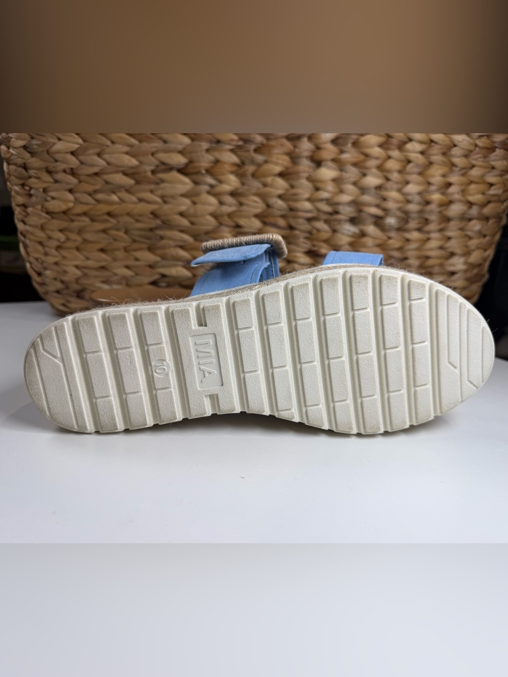 MIA Light Blue Double-Strap Platform Slide Sandals - Picture 6 of 6